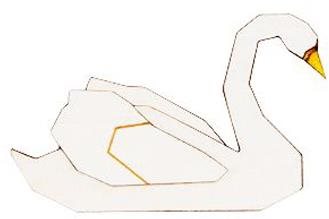 BeWooden BR115 White Swan - Brooch - Main image