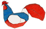 BeWooden BR119 France Rooster - Brooch