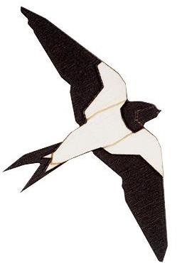 BeWooden BR121 Swallow - Brooch - Main image