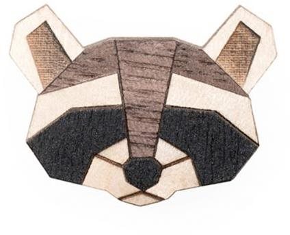 BeWooden BR13 Raccoon - Brooch - Main image
