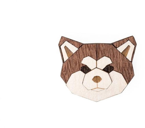 BeWooden BR35 Akita Inu - Brooch - Main image