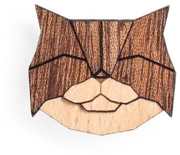 BeWooden BR48 Persian Cat - Brooch - Main image