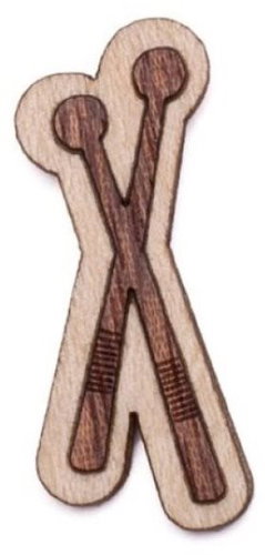BeWooden BR74 Drumsticks - Brooch - Main image