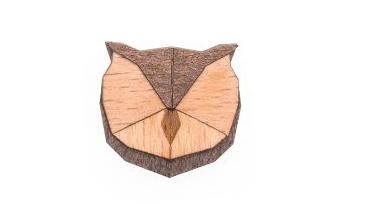 BeWooden BR9 Owl - Brooch - Main image