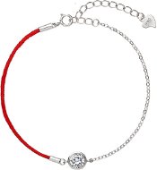 Bracelet EVOLUTION GROUP 13004.3 Red Textile Decorated with Cubic Zirconia (Ag925/1000, 1,0g) - Náramek