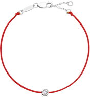 Bracelet EVOLUTION GROUP 13005.3 Red Textile decorated with Cubic Zirconia (Ag925/1000, 0,9g) - Náramek