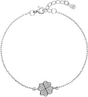 EVOLUTION GROUP 13008.1 Crystal Cubic Zirconia Clover decorated with Cubic Zirconia (Ag925/1000, 1,5g) - Bracelet