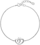 EVOLUTION GROUP 13011.1 Crystal Zircon Heart decorated with Zircons(Ag925/1000, 1,0g) - Bracelet