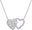 Crystal/Violet Double Heart Decorated with Swarovski Crystals (Ag925/1000, 2,5g