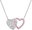 Crystal Rose Double Heart Decorated with Swarovski Crystals (Ag925/1000, 2,5g)