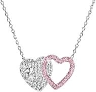 EVOLUTION GROUP 32079.3 Crystal Rose Double Heart Decorated with Swarovski Crystals (Ag925/1000, 2,5g) - Necklace