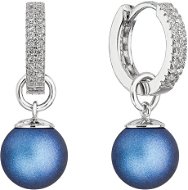 EVOLUTION GROUP 31298.3 dk. Blue Decorated with Cubic Zirconia and Synthetic Pearl (Ag925/1000, 3,4g) - Earrings