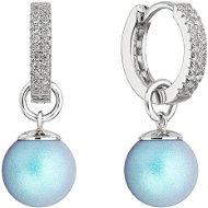 EVOLUTION GROUP 31298.3 lt. Blue Decorated with Cubic Zirconia and Synthetic Pearl (Ag925/1000, 3,4g) - Earrings