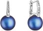 EVOLUTION GROUP 31301.3 dark blue dekorované kryštálmi a syntetickou perlou Swarovski (Ag 925/1000, 1,20 g) - Náušnice