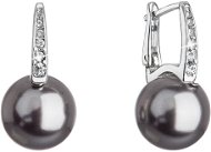 EVOLUTION GROUP 31301.3 Dark Grey Decorated with Swarovski Crystals and Synthetic Pearl (Ag925/1000, - Earrings