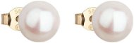 EVOLUTION GROUP 921042.1 biele dekorované pravou perlou AAA 8 – 8,5 (Au 585/1000, 0,48 g) - Náušnice