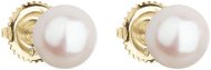 EVOLUTION GROUP 921004.1 biele dekorované pravou perlou AAA 8 – 8,5 mm (Au 585/1000,0,68 g) - Náušnice