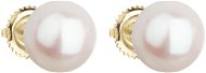 Náušnice EVOLUTION GROUP 921005.1 biela dekorovaná pravou perlou AAA 10 – 10,5 mm (Au 585/1000, 0,68 g) - Náušnice