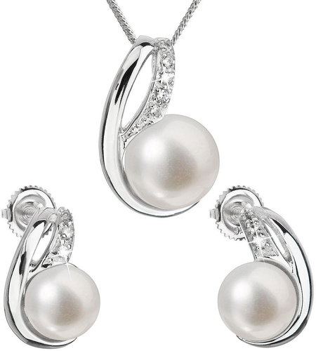 EVOLUTION GROUP 29042.1 Genuine Pearl AAA 7-7,5mm and 8,5-9mm (Ag925/1000, 6,5g) - Jewellery Gift Set - Main image