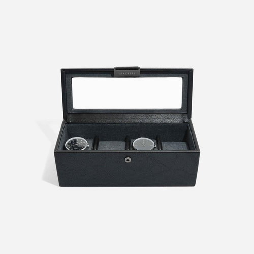 STACKERS Black 4 Piece Watch Box 75399 - Watch Box - Main image