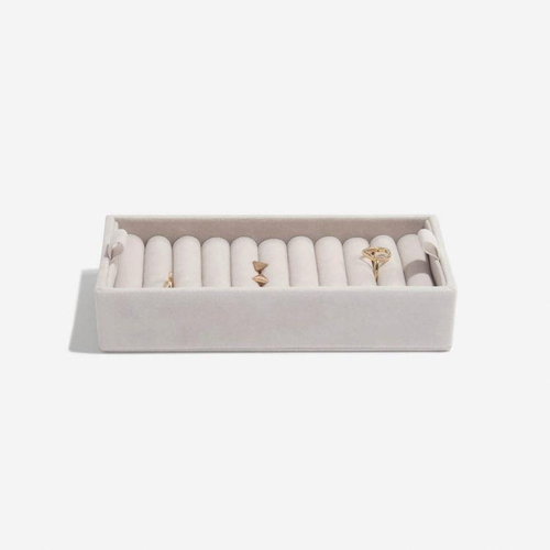 STACKERS Ring Compartment Grey Velvet Ring Roll 73772 - Jewellery Box - Main image