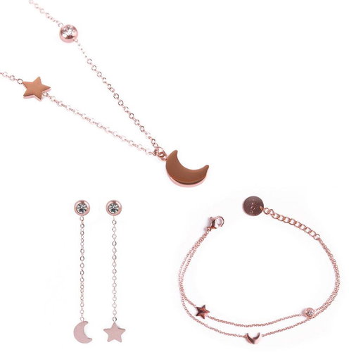 VUCH Trio of infinity Rose Gold - Jewellery Gift Set - Main image
