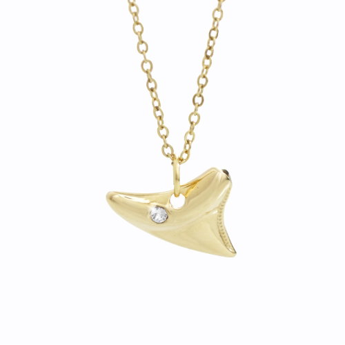 JSB Bijoux Shark's Tooth with Clear Swarovski Stone Gold-plated 61300904g-cr - Necklace - Main image