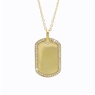 JSB Bijoux Dog Tag with Clear Swarovski Stones Gold-plated 61300913g-gsh - Necklace