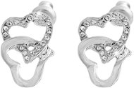 JSB Bijoux Double Heart with Clear Swarovski Stones 61400965cr - Earrings