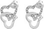Earrings JSB Bijoux Double Heart with Clear Swarovski Stones 61400965cr - Náušnice