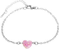 JSB Bijoux Srdiečko z opálu v ružovej farbe 61500931ro - Náramok