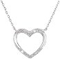 EVOLUTION GROUP Silver Necklace with Zircon White Heart 12010.1 (Ag, 925/1000, 2.0g) - Necklace