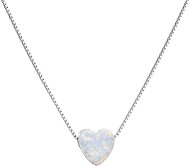 EVOLUTION GROUP Silver Necklace with Synthetic White Opal Heart 12048.1 (Ag, 925/1000, 1.0g) - Necklace