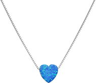 Necklace EVOLUTION GROUP Silver Necklace with Synthetic Blue Opal Heart 12048.3 (Ag, 925/1000, 1.0g) - Náhrdelník