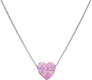 EVOLUTION GROUP Silver Necklace with Synthetic Pink Opal Heart 12048.3 (Ag, 925/1000, 1.0g) - Necklace