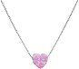 EVOLUTION GROUP Silver Necklace with Synthetic Pink Opal Heart 12048.3 (Ag, 925/1000, 1.0g) - Necklace