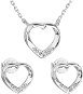 EVOLUTION GROUP Set of Jewellery with Cubic Zirconia Earrings and Necklace White Heart 19019.1 (Ag,  - Jewellery Gift Set