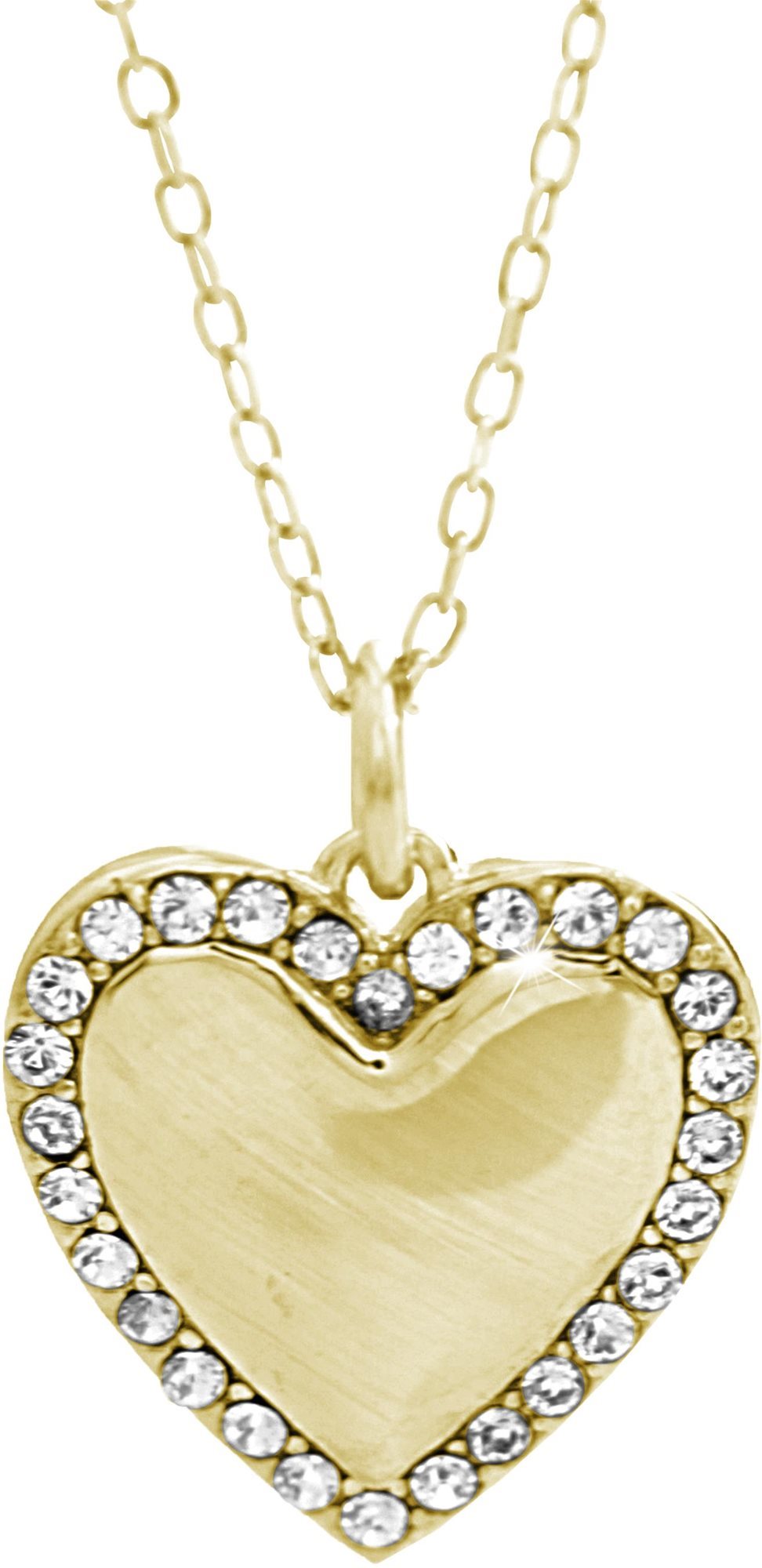 JSB Bijoux ezüst nyaklánc szív Swarovski kristályokkal aranyozott 92300389g-cr (Ag 925/1000)