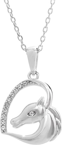 JSB Bijoux Silver Necklace Heart Seahorse with Swarovski Crystals 92300415cr (Ag 925/1000; 2,55 - Necklace - Main image
