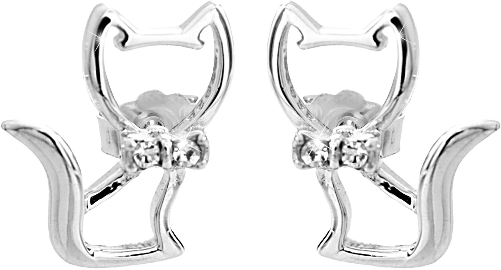 JSB Bijoux 92400413cr Swarovski kristályokkal díszítve, macskák, (Ag, 925/1000; 0,5 g), ezüst
