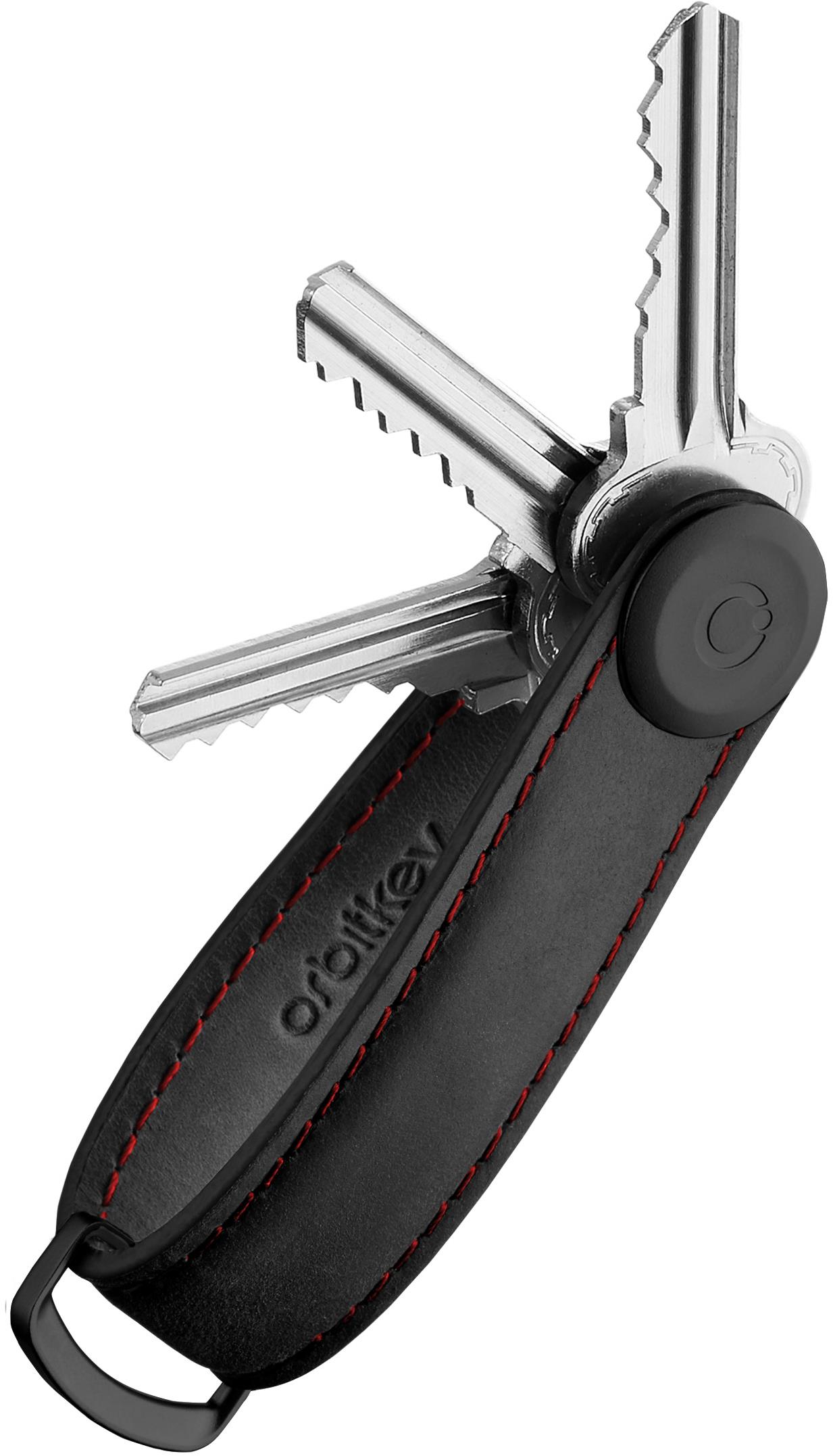 ORBITKEY Key Organizer Crazy-Horse - Obsidian Black & Red