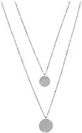 TROLI Dvojitý náhrdelník s kruhovými přívěsky z oceli - Necklace