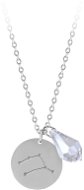 TROLI Ocelový náhrdelník Kozoroh se zirkonem (řetízek, 2x přívěsek) - Necklace