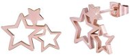 TROLI Ružovo pozlátené oceľové náušnice s tromi hviezdičkami - Náušnice