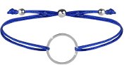 TROLI Šňůrkový náramek s kruhem modrá/ocelová - Bracelet