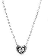 PANDORA Náhrdelník s přívěskem stříbrného srdce s kamenem 392494C01-45 - Necklace