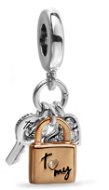 PANDORA 782506C01 Kétszínű hármas medál Kulcs, lakat és szív - Medál