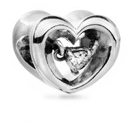 PANDORA Zářivé srdce a plovoucí kámen 792493C01 (Ag 925/1000, 3,25 g) - Charm
