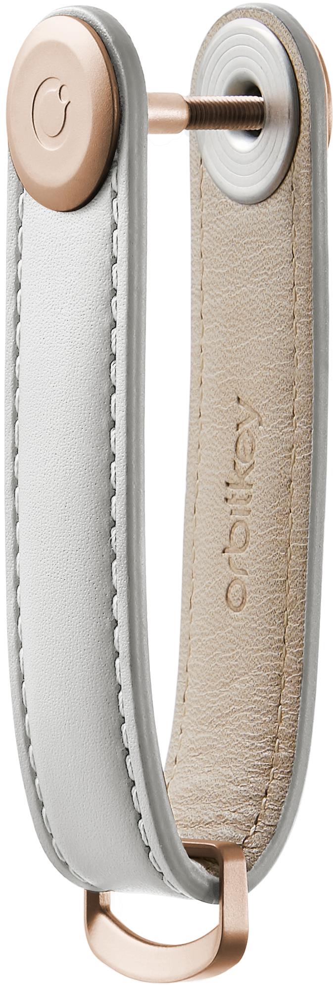 ORBITKEY Key Organizer Leather 2.0 - Stone with Grey Stitching