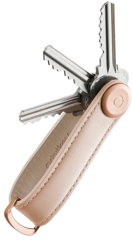 ORBITKEY Key Organizer Leather 2.0 - Blush with Blush Stitching